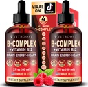 Vegan Βιταμίνη B12 με B Complex 20000 mcg- Επιπλέον δύναμη για άνδρες και γυναίκες- Raspberry Liquid Drops
