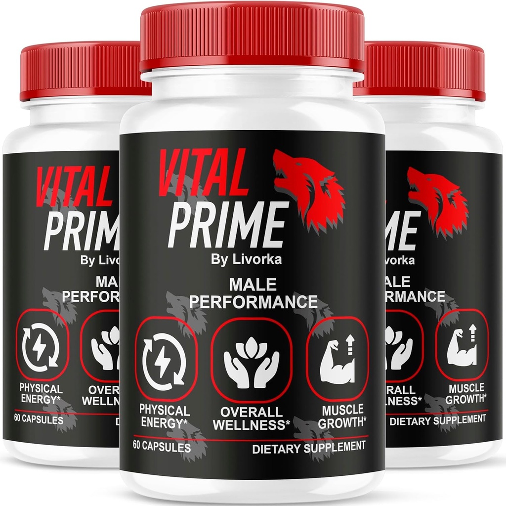 LIVORKA Vital Prime για τους άνδρες, Advanced Formula, Κάψουλες Υποστήριξης Συμπλήρωμα διατροφής για 3 μήνες, Συσκευασία των 3