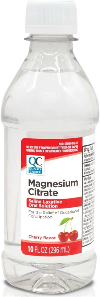 Quality Choice Magnesium Citrate Oral Solution, 10oz - Laxative με ορό, Συμπλήρωμα για Περιστασιακών Περιστασιακών Περιστασιακών Ανακουφισμού, Mag Citrate είναι μια ήπια και αποτελεσματική Laxative για την κανονικότητα (1, Cherry)
