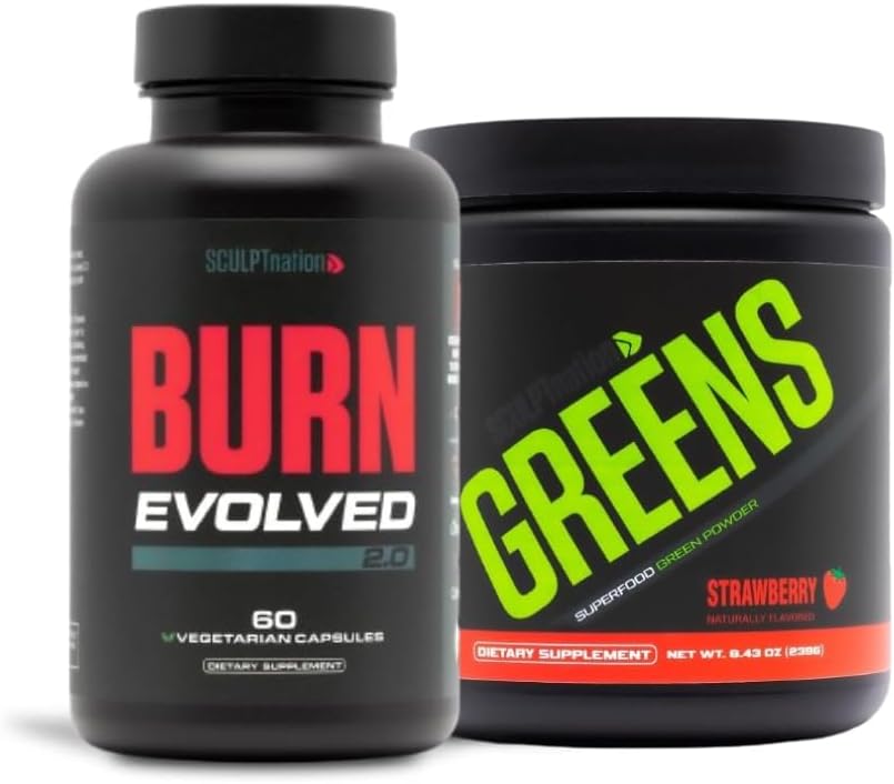 Sculpt Nation by V Shred Burn 2.0 and Premium Greens Strawberry Bundle