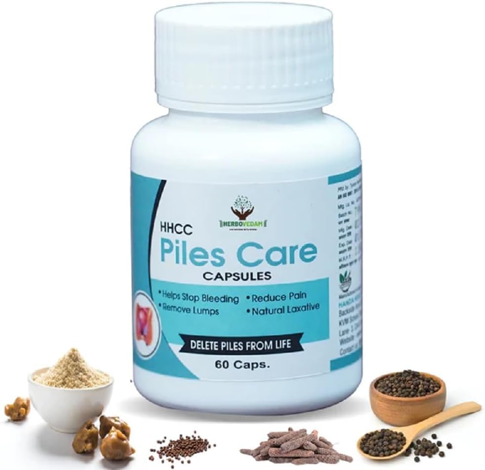 HERBOVEDAM Ayurvedic Piles Φροντίδα Θεραπεία για τη μείωση του πόνου & την αφαίρεση κάψουλα