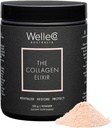 WelleCo The Collagen Elixir, Marine Collagen Peptides Powder with Hyaluronic Acid, Vitamin C, Digestive Enzymes & Silica for Skin, Hair & Nails, Unflavored, 4.23 oz