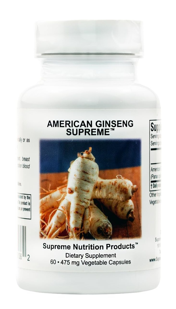 Supreme Nutrition American Ginseng Supreme, 60 Pure American Ginseng Root Vegetarian Κάψουλες