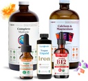 LIQUIDHEALTH Ultimate Bariatric Liquid Vitamin Supplement Bundle - Daily Bariatric Multivitamin with Iron, Calcium, Magnesium, Vegan Vitamin D3 & Organic B12 - Bariatric Surgery Must Haves, USA Made