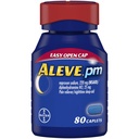 Aleve PM Caplets, Fast Acting Sleep Aid and Pain Relief for Headaches, Muscle Aches, Non-Habit Forming 220 mg Naproxen Sodium and 25 mg Diphenhydramine HCl Capsules, 80 count