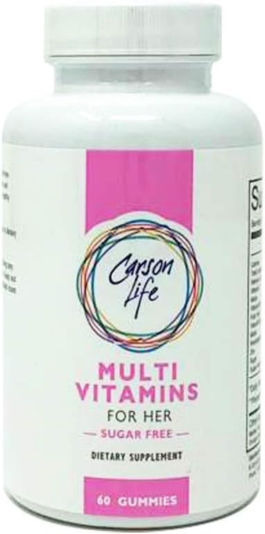 Carson Life Γυναικεία Πολυβιταμίνη Gummies - 60 Μασώμενα Gummies - Ενισχύστε το ανοσοποιητικό σύστημα - Χωρίς ζάχαρη, χωρίς γλουτένη Συμπλήρωμα διατροφής - Φρούτα Γεύση - Κατασκευάζεται στις ΗΠΑ (60 Gummies)