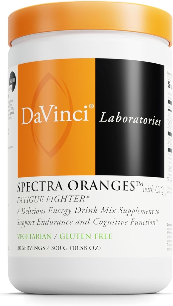 DAVINCI Labs Spectra Orange - Συμπλήρωμα ποτών υποστήριξης φυσικής ενέργειας - Εκχυλίσματα βοτάνων Υποστήριξη Αντοχή, Μεταβολισμός & λειτουργία του εγκεφάλου * - Συμπλήρωμα σκόνης λαχανικών & φρούτων - 30 Σερβίρεις (300 g)