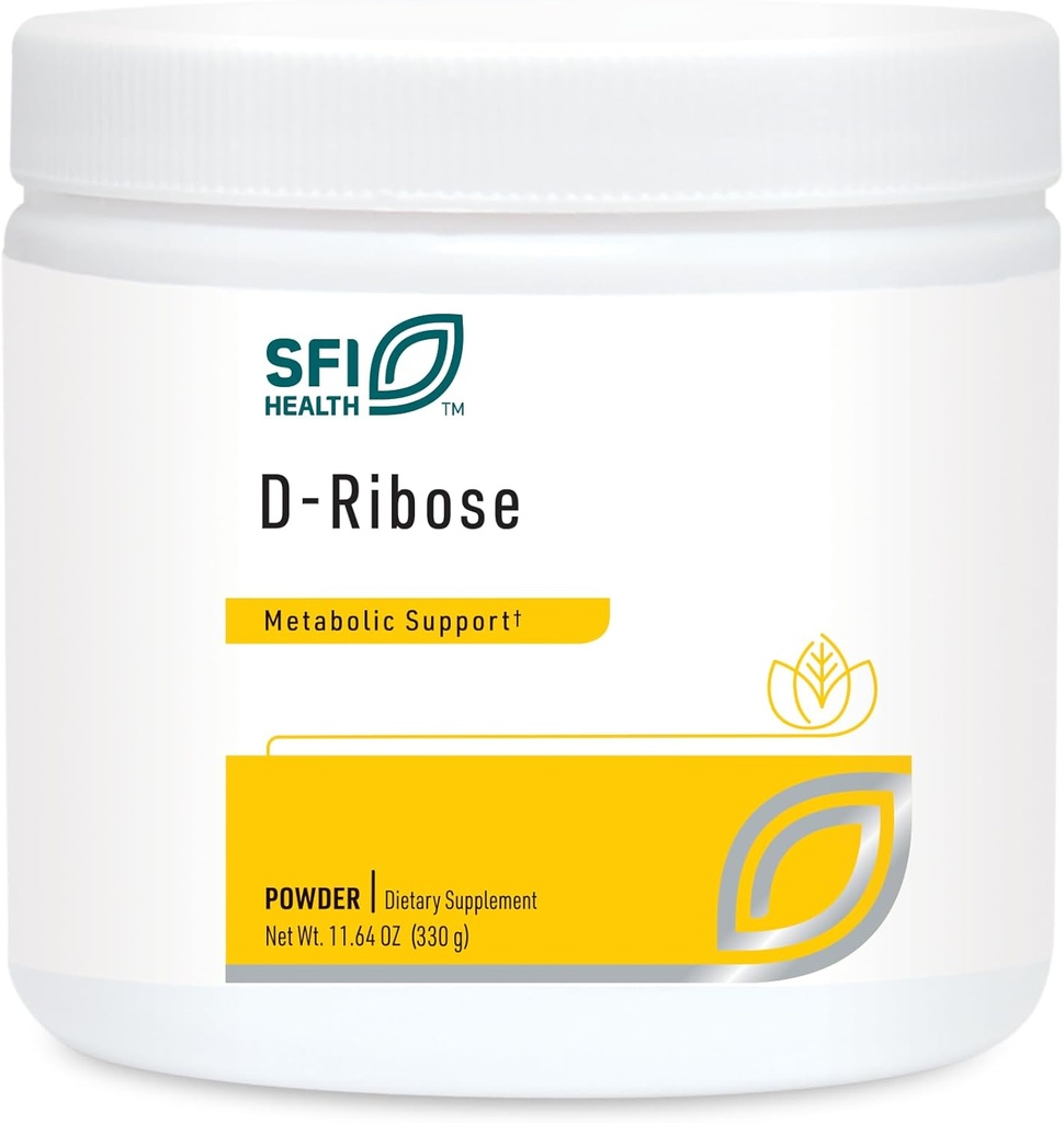 Klaire Labs SFI Health D-Ribose Powder - Ενεργειακός Μεταβολισμός & Καρδιαγγειακή Υποστήριξη - Hypoallergenic D-Ribose Supplement with Natural, Ήπια Γλυκή Γεύση - Mix Into Water or Juice (300g / 10.58oz)