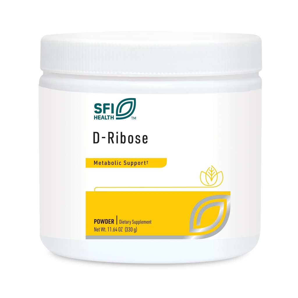Klaire Labs SFI Health D-Ribose Powder - Ενεργειακός Μεταβολισμός & Καρδιαγγειακή Υποστήριξη - Hypoallergenic D-Ribose Supplement with Natural, Ήπια Γλυκή Γεύση - Mix Into Water or Juice (300g / 10.58oz)