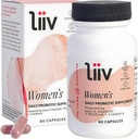 LiiV Probiotics Premium Γυναικείο προβιοτικό (60 Caps) Υποστήριξη Digestive Health Κολπικό pH Ισορροπία & UT Υποστήριξη 3-σε-1 Daily S boulardii Probiotic Blend