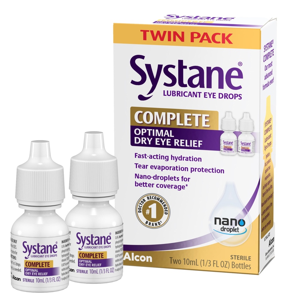 Systane Πλήρης λιπαντικές σταγόνες ματιών, 0,34 Fl Oz, Twin Pack (πακέτο του 2)