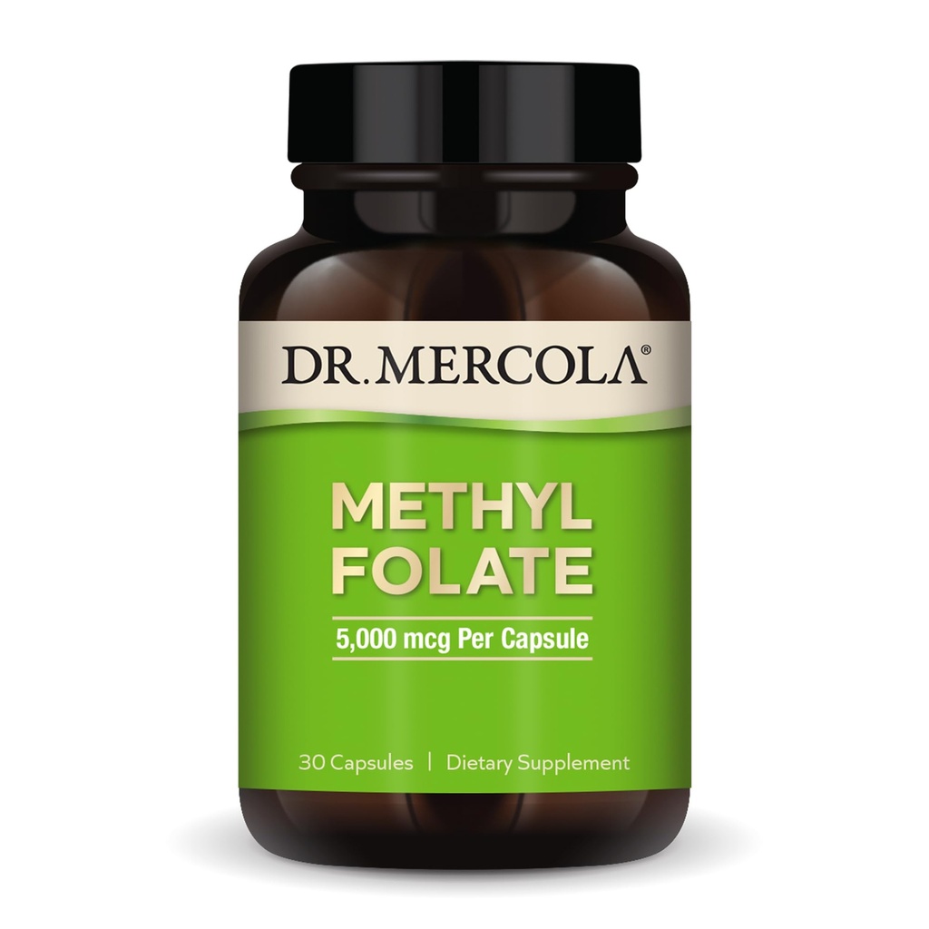 Δρ. Mercola Φολικό Μεθύλιο - Υποστηρίζει Αποτοξίνωση & Κυτταρική Υγεία - 5- MTHF Folate - Βιοδιαθέσιμη Φόρμουλα - 5 mg - 30 Κάψουλες
