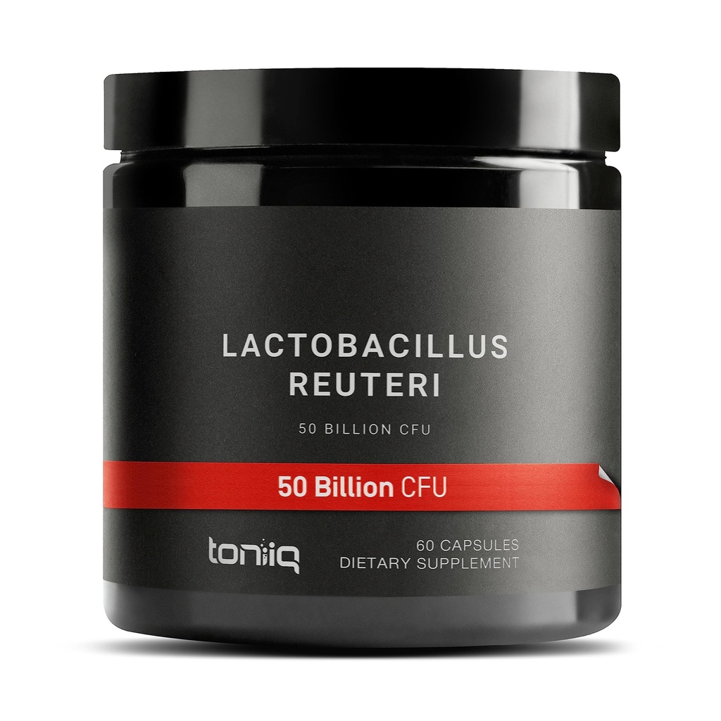 Toniiq 50 Billion CFU Lactobacillus Reuteri Probiotic 50mg per Serving - L Reuteri Probiotics - Highest CFU Count Lactobacillus Reuteri Probiotic - 60 Vegetarian Capsles - 60 Servings