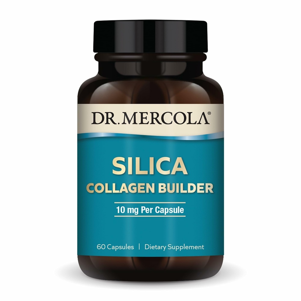 Mercola Silica Collagen Builder - Plant-based Silica συμπλήρωμα για την υποστήριξη του δέρματος, των μαλλιών, των νυχιών και της υγείας των οστών - Μη Γλουτένη-ελεύθερος & χωρίς σόγια - 60 κάψουλες (60 εξυπηρετούν)