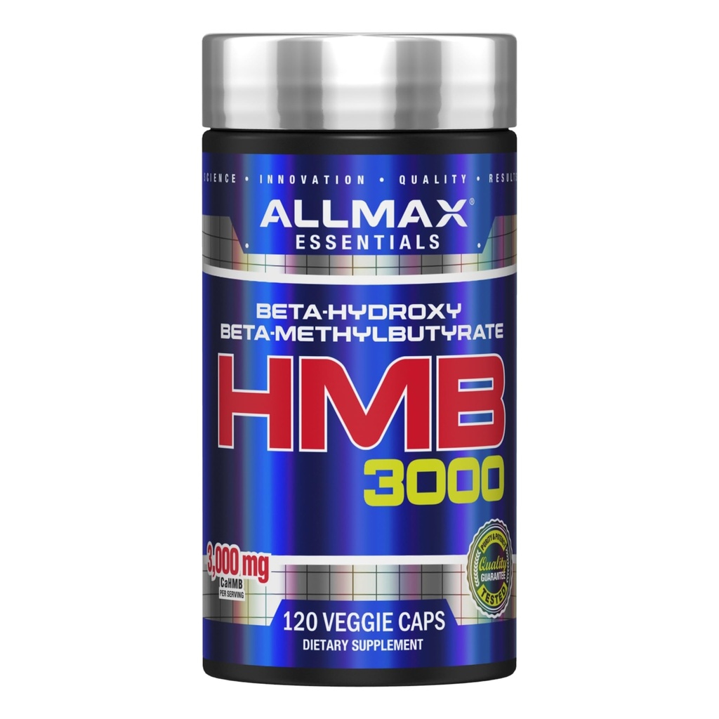 ALLMAX HMB 3000 (120 κάψουλες Veggie) - Υποστηρίζει μυϊκή δύναμη & μειώνει τη διάσπαση των μυών - μη ΓΤΟ, χωρίς γλουτένη - 30 εξυπηρετούν