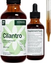 Cilantro Leaf 4 fl oz Liquid Extract - Organic Coriandrum Sativum Drops for Body Cleansing & Detox - Natural Calming Herbal Tincture Supplement for Nervous System - High Potency - 90-Day Supply