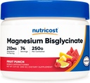 Nutricost Μαγνήσιο Διγλυκινικό Σκόνη (Fruit Punch, 250 γραμμάρια) - Συμπλήρωμα χημικού μαγνησίου