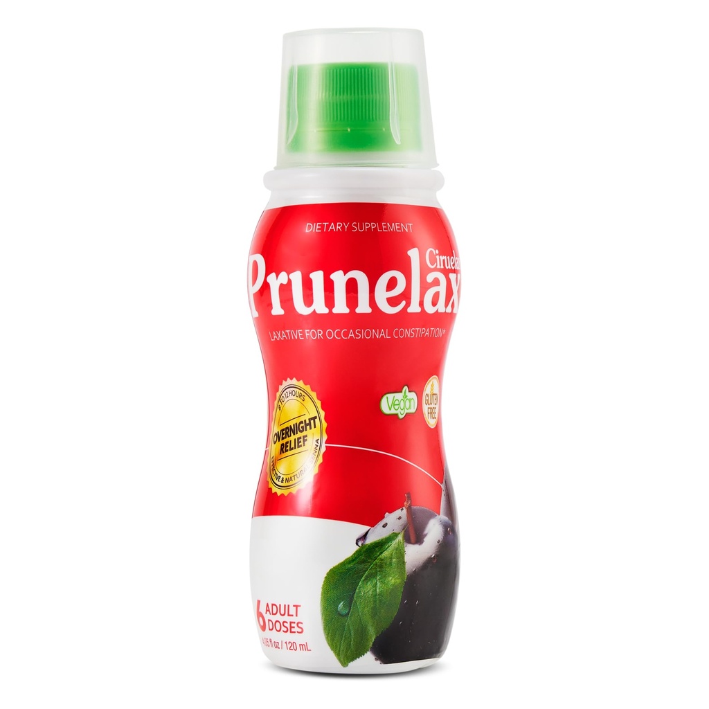 Prunelax Ciruelax Κανονική δύναμη Υγρό Laxative - Απαλή ανακούφιση για περιστασιακή δυσκοιλιότητα, Φτιαγμένο με φυσική Senna, προβλέψιμη ανακούφιση, χωρίς γλουτένη, λειτουργεί σε μόλις 8 έως 12 ώρες - 4.05 fl oz
