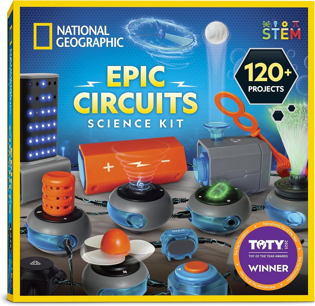 National Geographic Circuit Maker Kit - Electronics Kit for Kids with 120 Electrical Circuit Projects, Electric Circuit STEM Toy, Electronic Projects, Electrical Circuit Kit for Kids, Electricity Kit