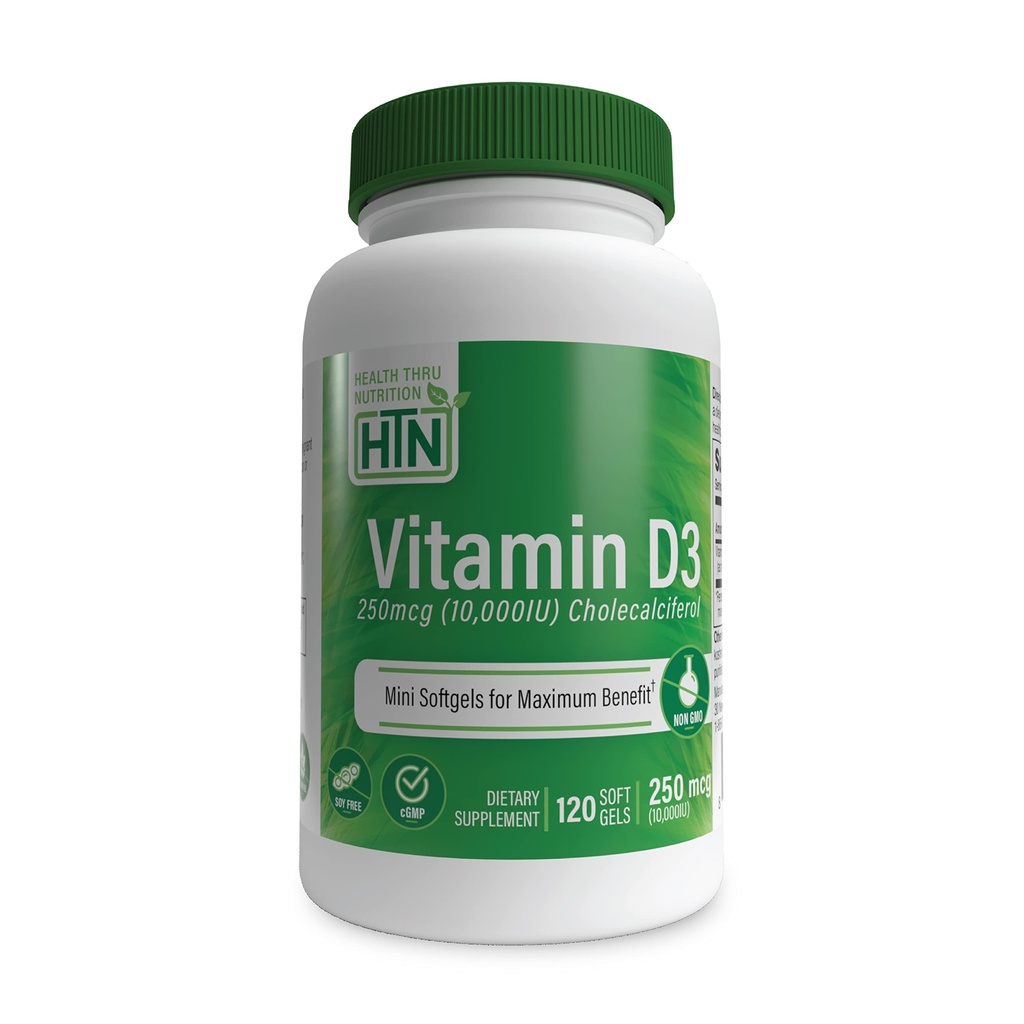 Υγεία Θρου Διατροφή Βιταμίνη D3 10.000iu 120 Mini Softgels για μέγιστο όφελος  Βαθμός Βιολογικής Υποστήριξης Υγείας EVOO