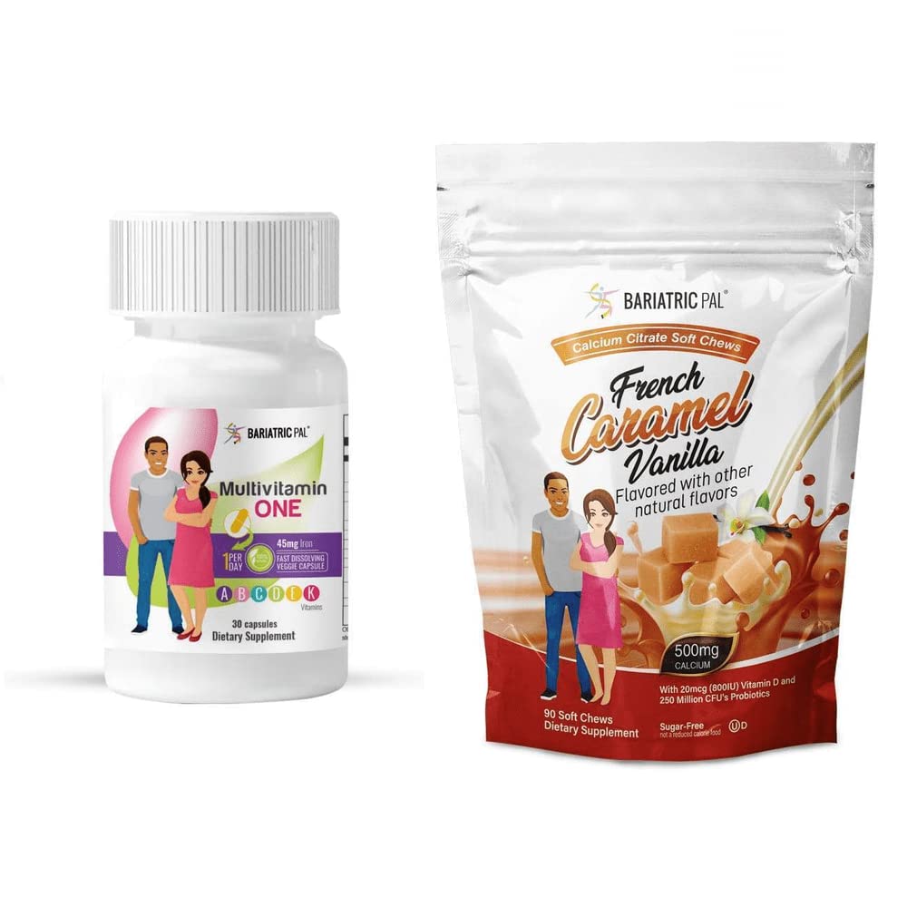 BariatricPal Duodenal Switch Complete 30-Day Supply Vitamin Pack (Κάψουλα με 45mg σιδήρου ασβέστιο κιτρικό μαλακά μάσημα με προβιοτικά - γαλλική Caramel Vanilla)