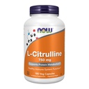 NOW Συμπληρώματα τροφίμων, L-Citrulline 750 mg, Υποστηρίζει τον μεταβολισμό πρωτεϊνών *, Amino Acid, 180 κάψουλες Veg