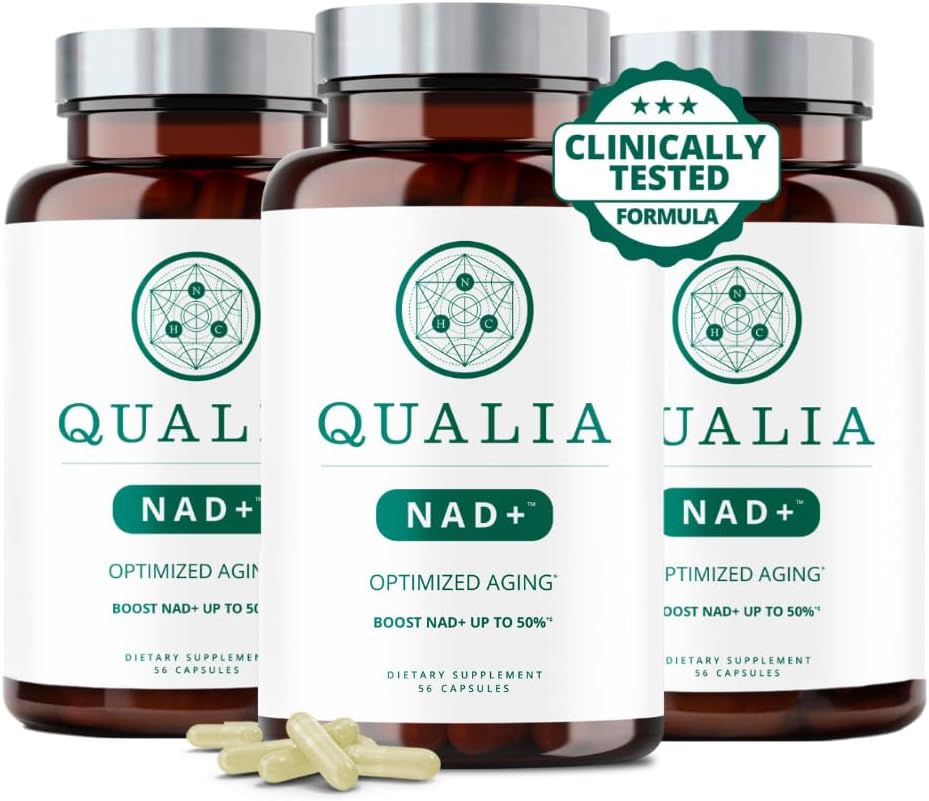 Qualia NAD Supplement — Clinically Αποδεικνύεται για την ενίσχυση NAD+ έως 67%. Βελτιστοποιημένη γήρανση, Ενέργεια, Εστίαση. Elite NAD+ Booster Συστατικά: Νικοτιναμίδη Ριμποζίδιο (NIAGEN,) Νιασίνη, Νιακιναμίδη (3 Μήνες Προσφορά)