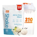 310 Nutrition All-in-One Meal Replacement Shake Powder w/Shaker Cup Starter Kit - Υψηλής πρωτεΐνης Ίνες Πλούσια Vegan Superfood Blend - Χωρίς ζάχαρη, Κέτο & Παλαιό Φιλικό, Χαμηλό Καρβίδιο - Vanilla Creme 28 srv