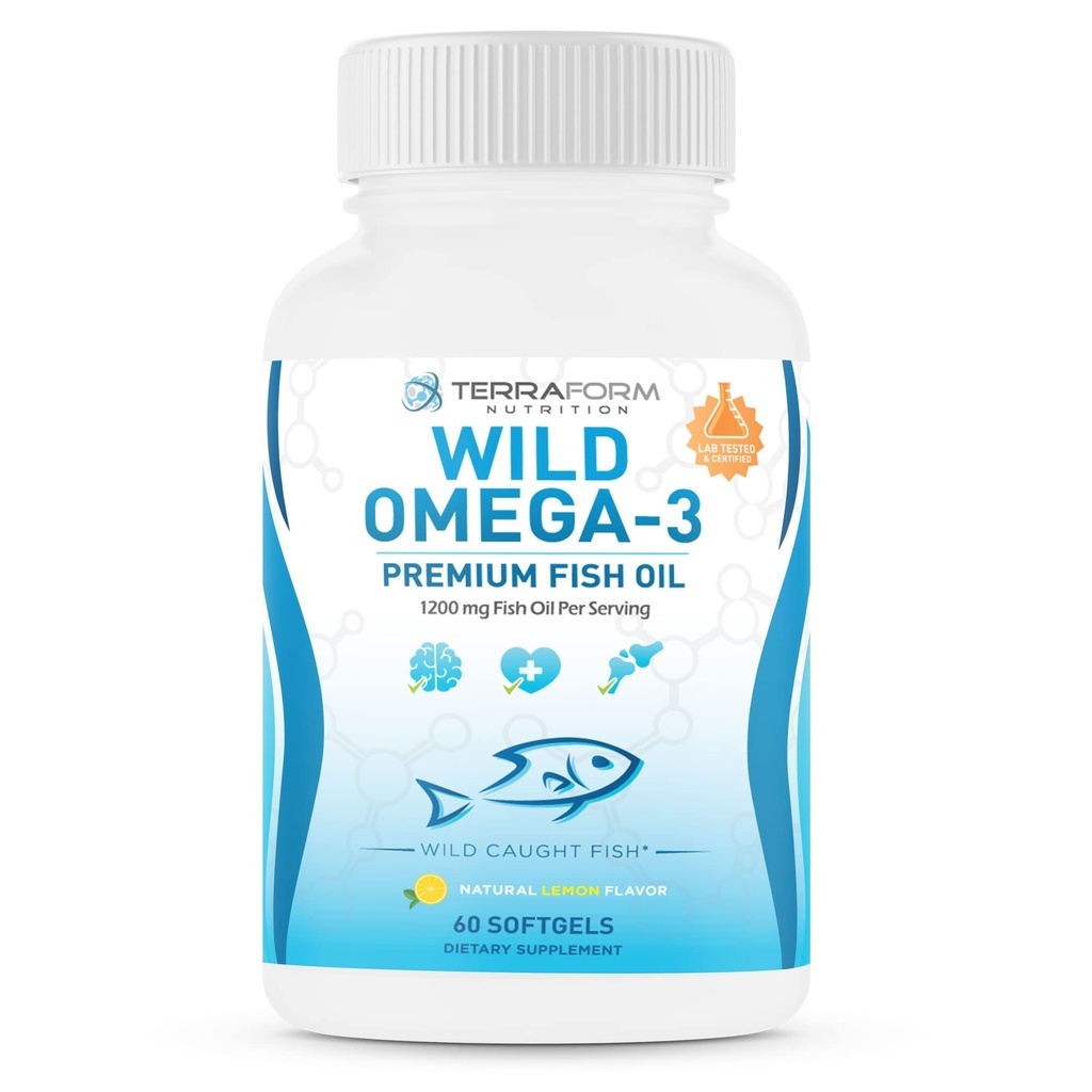 Triple Strength Fish Oil Omega 3 2400mg ανά Σερβίρισμα - Burpless, Lemon Flavored Μη ΓΤΟ, Γλουτένη & Χωρίς σόγια – 30 Μερίδες