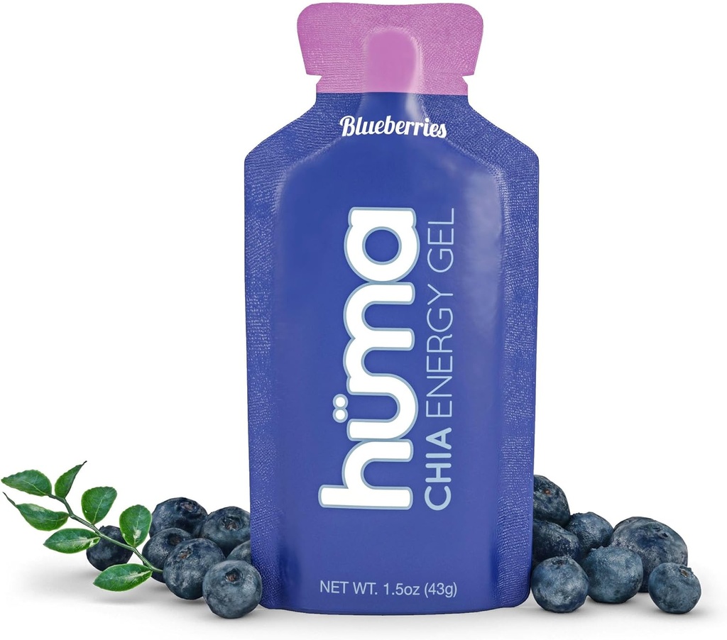Huma Chia Energy Gel, Μύρτιλλα, 12 Gels - Premier Sports Διατροφή για την άσκηση αντοχής