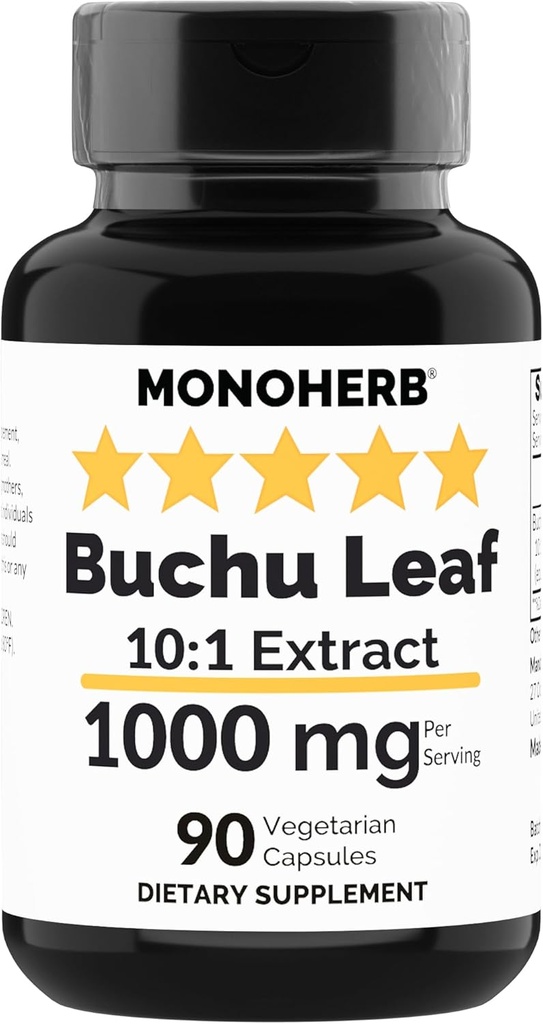 MONOHERB Buchu Leaf Extract 1000 mg - 90 Vegetarian Capsules