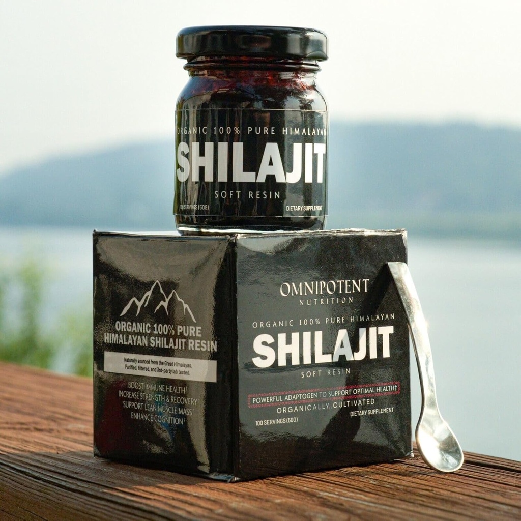 Resin Shilajit των Ιμαλαΐων - Βιολογικό συμπλήρωμα Shilajit που προέρχεται από υψηλά υψόμετρα - 500mg καθαρή φυσική ρητίνη & Fulvic Acid, 85+ Trace Minerals (50g (100 υπηρεσίες) + κουτάλι)