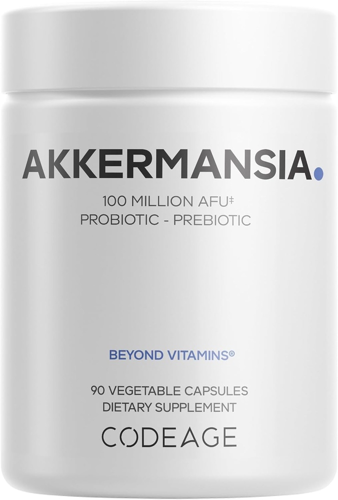Κωδικοποίηση Akkermansia Muciniphila Probiotic Supplement - 3-Month Supply of Akkermansia & Chicory Inulin - Καθημερινή Συνδυαστική Προβιοτική Ρίζα Chicory - 100 Million AFUs - Χωρίς γλουτένη - 90 κάψουλες