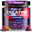 Creatine Monohydrate Gummies 6500mg per Serving for Men & Women - 120 Gummies X5 Strength Sugar Free Μασώμενη Create for Muscle Builder, Muscle Strength, Pre-Wortout Supplement (Blueberry)
