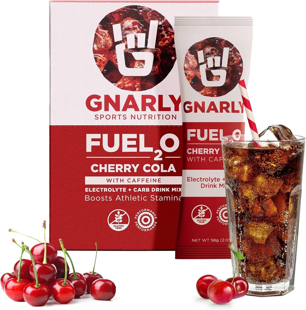 Gnarly Διατροφής Καυσίμου2O Ηλεκτρολυτών Powder Packs, Cherry Cola – Ηλεκτρολύτη Λύση, Καύσιμα, Replenishment, και Ανάκτηση – Καυσίμου2O Διατροφή αντοχής – Cherry Cola, 10-Pack