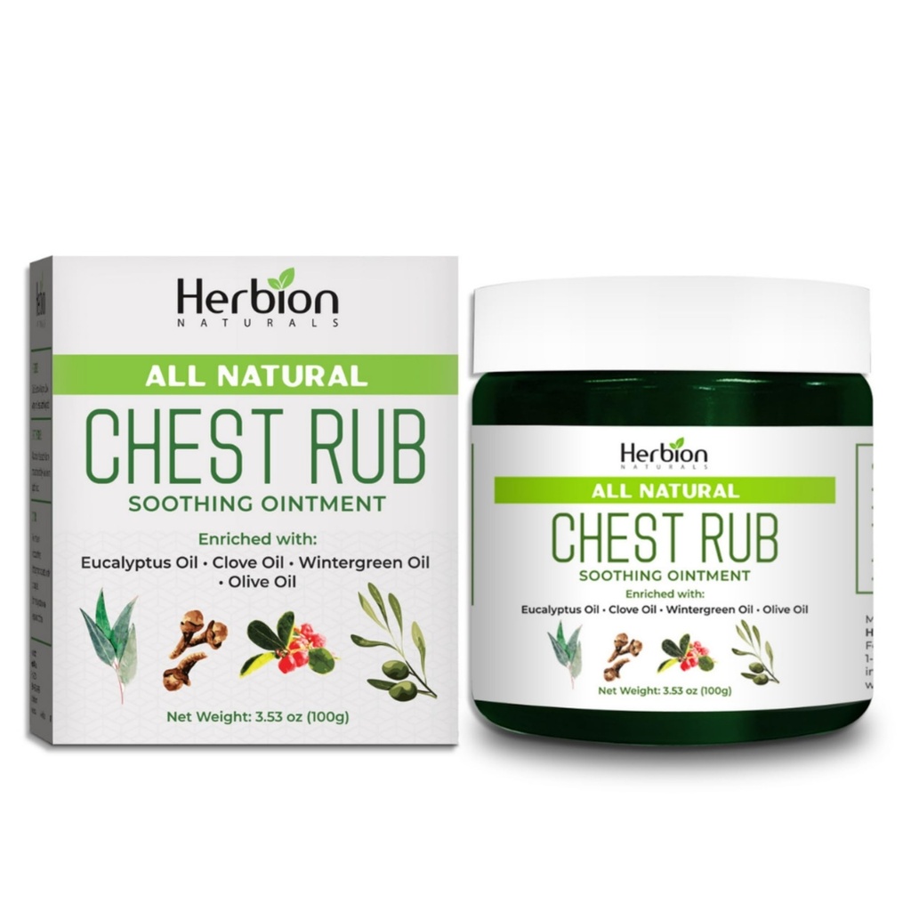 HERBION Naturals Τρίψιμο στήθους - Καταπραϋντική Αλοιφή με Καταπραϋντικές Αχυρώνες για Ενήλικες & Παιδιά 2+ - Ανακουφίζει Βήχα, Ψυχρό, Nasινικό & Θωρακικό Συμφόρηση – Μειώνει Μυϊκές & Κοτσίδες (3.53 Oz (Pack of 1)