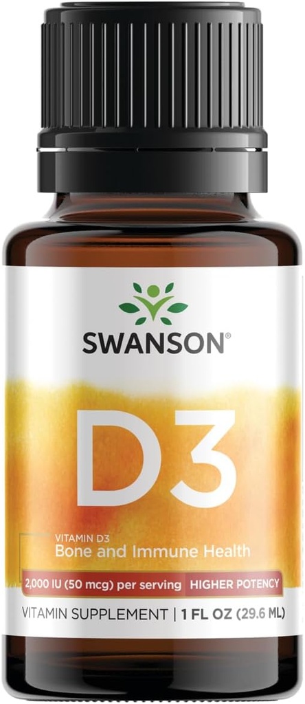 Σουάνσον Βιταμίνη D3 Υγρές σταγόνες 400 lu (50 mcg) 1 fl Ουγγιά (29,6 ml) Υγρό
