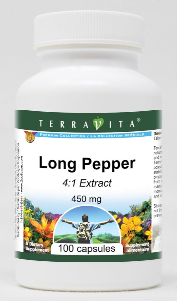 Long Pepper 4:1-450 mg (100 Capsules, ZIN: 521125) - 3 Pack