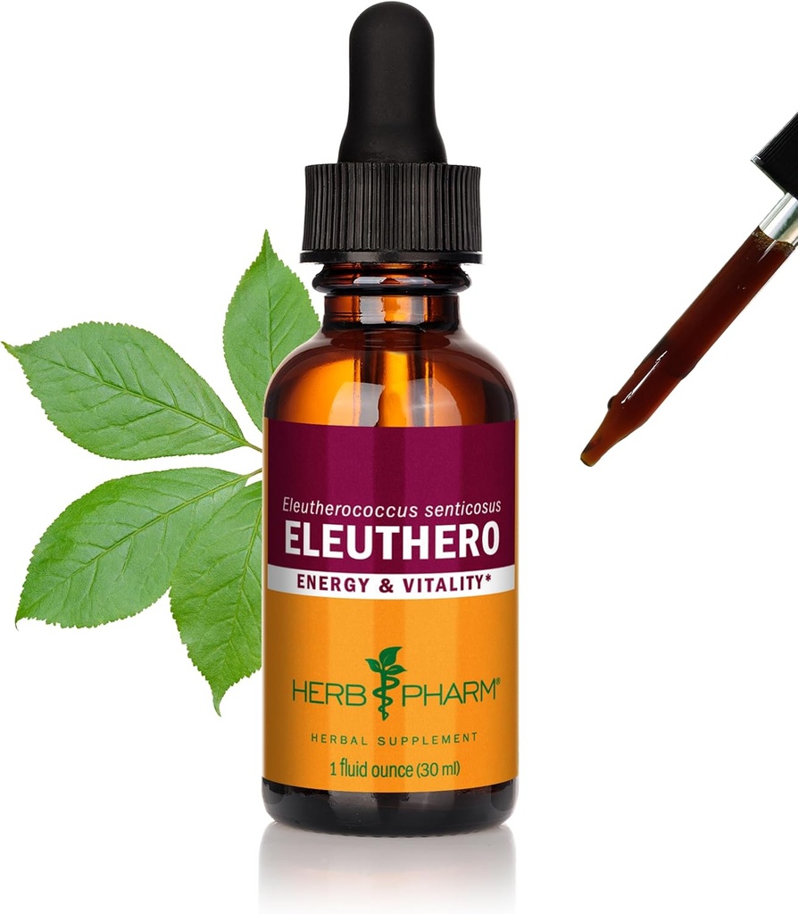 Herb Pharm Eleuthero Root Liquid Extract for Energy and Stamina, Cane Alcohol, 1 Ounce