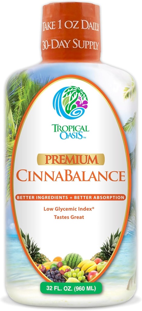 Cinnabalance – Liquid Cinnamon Supplement w/ Cinnamon Bark, Aloe Vera, Ginger Root, Πράσινο Τσάι & Αντιοξειδωτικά - 32 oz, 32 μερίδες