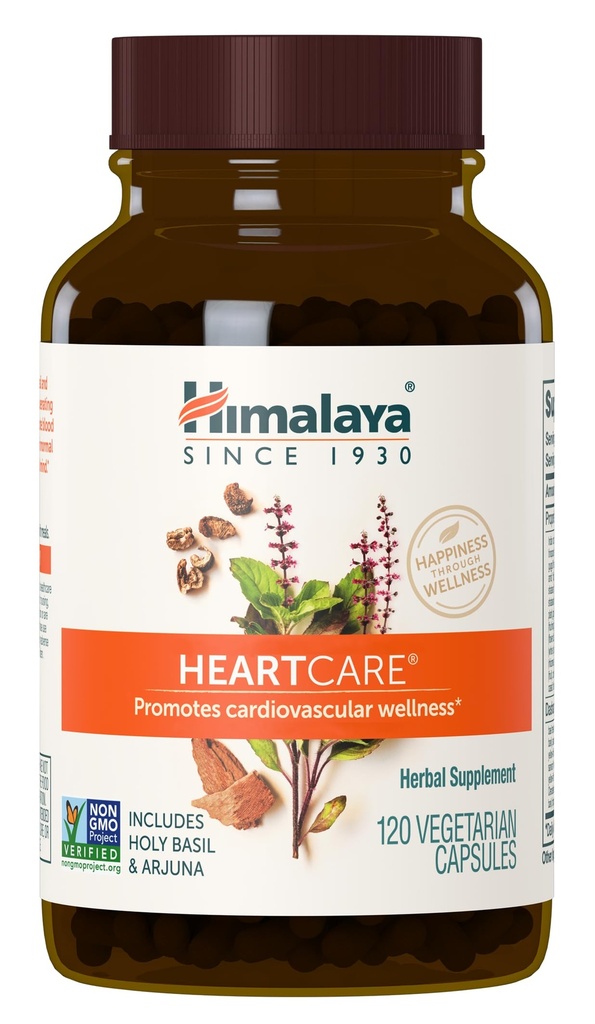 Himalaya HeartCare - φυτικά συμπληρώματα υγείας καρδιάς με Ashwagandha και Amla - Vegan, μη ΓΤΟ, Χωρίς γλουτένη, 720 mg, 120 κάψουλες