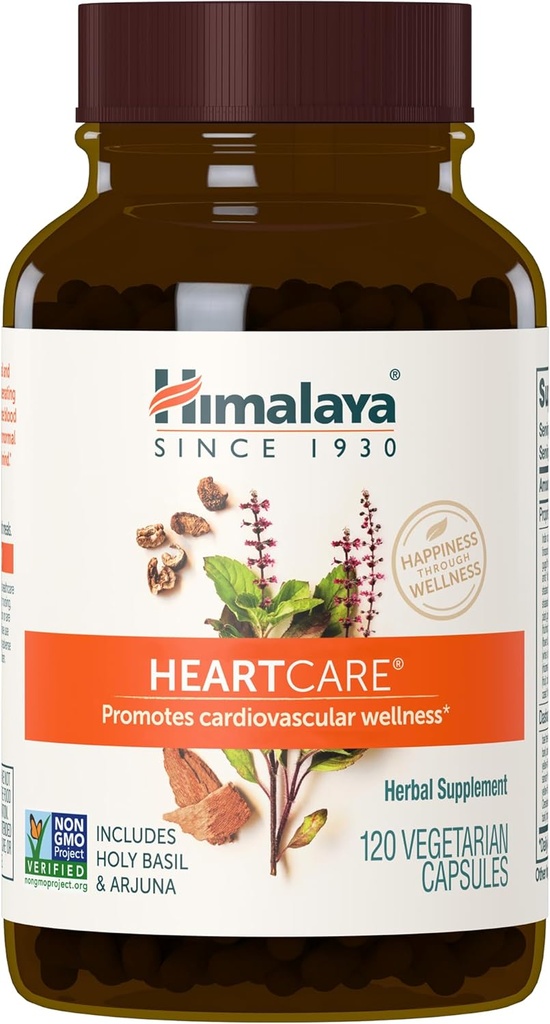 Himalaya HeartCare - Herbal Heart Health Supplements with Ashwagandha and Amla - Vegan, Non-GMO, Gluten Free, 720 mg, 120 Capsules