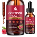 (2 Pack) Cortisol Υγρές σταγόνες για γυναίκες - Ισορροπημένη κορτιζόλη, υποστήριξη ισορροπίας ορμονών, συμπληρώματα κορτιζόλης για γυναίκες με σύμπλοκο μαγνησίου, Rhodiola Rosea, Ashwagandha, χωρίς ζάχαρη, 1 Fl Oz
