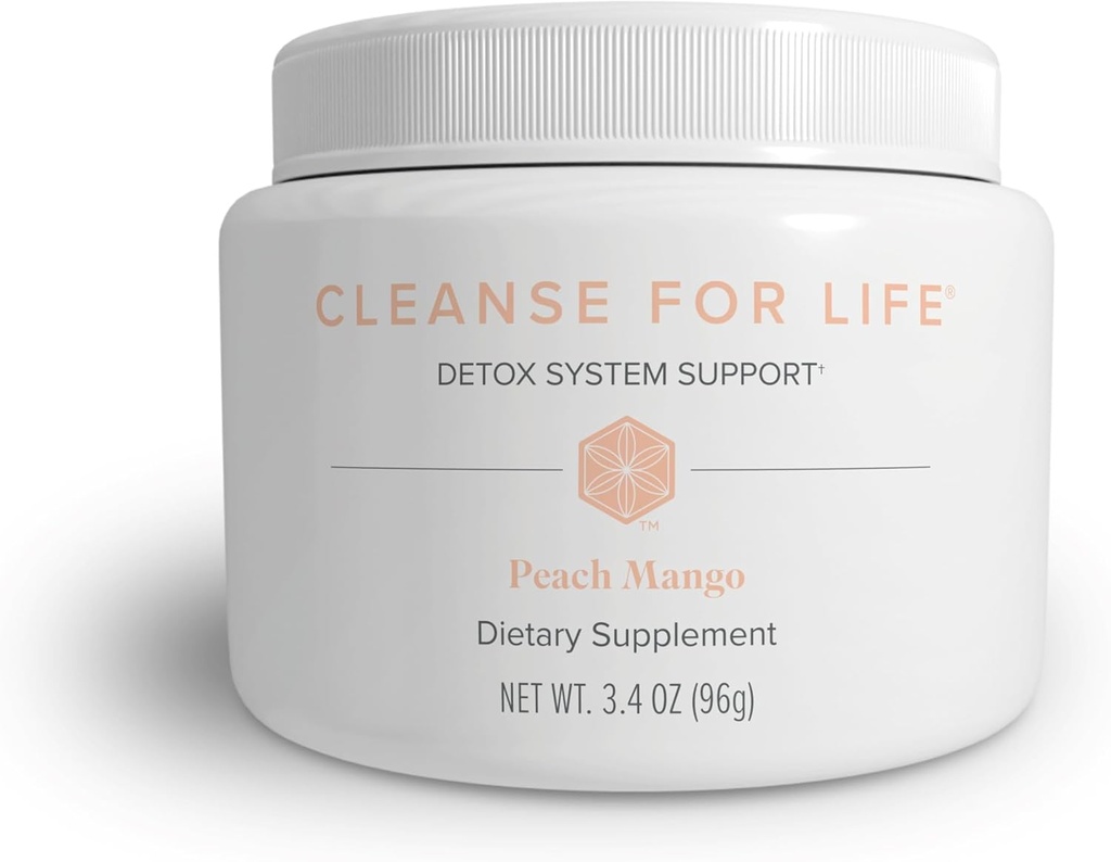 Isagenix Cleanse for Life - Powder Supplement for Cleanse Drink with No Laxatives or Diuretics - Υποστήριξη Μεταβολισμός με Βιταμίνη Β12 & Νιασίνη -Peach Mango -3,4 Oz (16 Servings)
