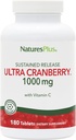Natures Plus Ultra Cranberry 1000, Παρατεταμένη Κυκλοφορία - 1000 mg - Φυσικό Cranberry με Βιταμίνη C - Προάγει την Ουρολογική Φυλλαδική Υγεία - 180 Vegetarian Tablets (90 Services)