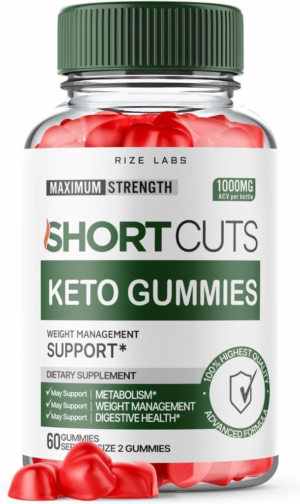 rize labs Shortcuts Keto Gummies for Advanced Weight Loss, Supplement for Energy and Metabolism (60 Gummies)
