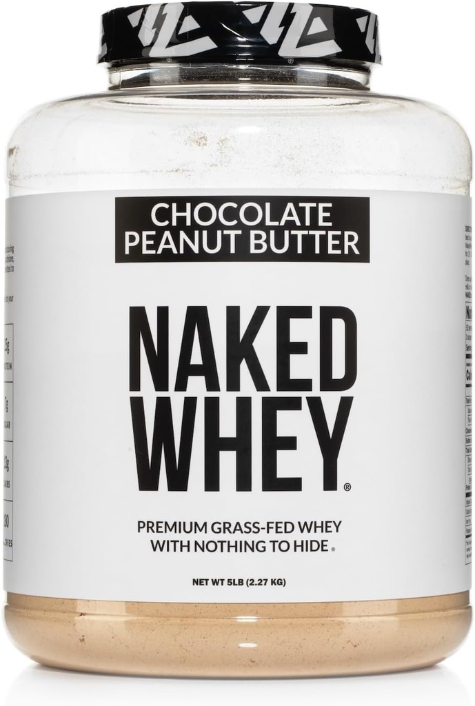 NAKED Whey σοκολάτα φυστικοβούτυρο χόρτο Fed πρωτεΐνη Whey σκόνη, χωρίς ΓΤΟ, χωρίς σόγια, και χωρίς γλουτένη, ανάπτυξη και ανάκτηση βοήθειας - 52 εξυπηρετούν