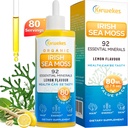 Sea Moss & Ashwagandha Root Drops - 10X Stronger Seamoss & Ashwagandha για γυναίκες & άνδρες, Sea Moss Drops for Mood, Immunity, Digestive, Energy, Skin, Hair Joint(Lemon Flavour - 80 Servings