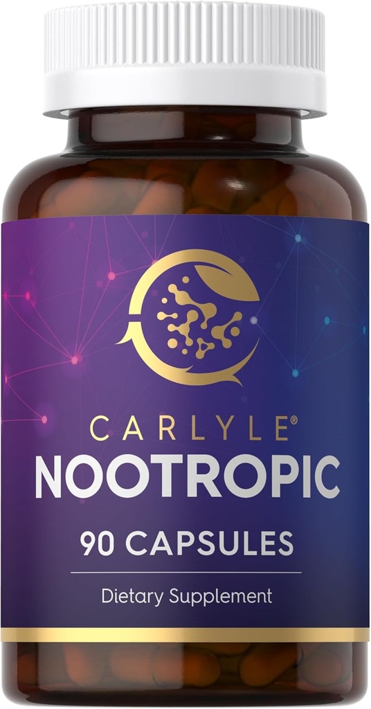 Carlyle Nootropic Supplement | 90 Capsules | with B12, Guarana & More | Non-GMO & Gluten Free