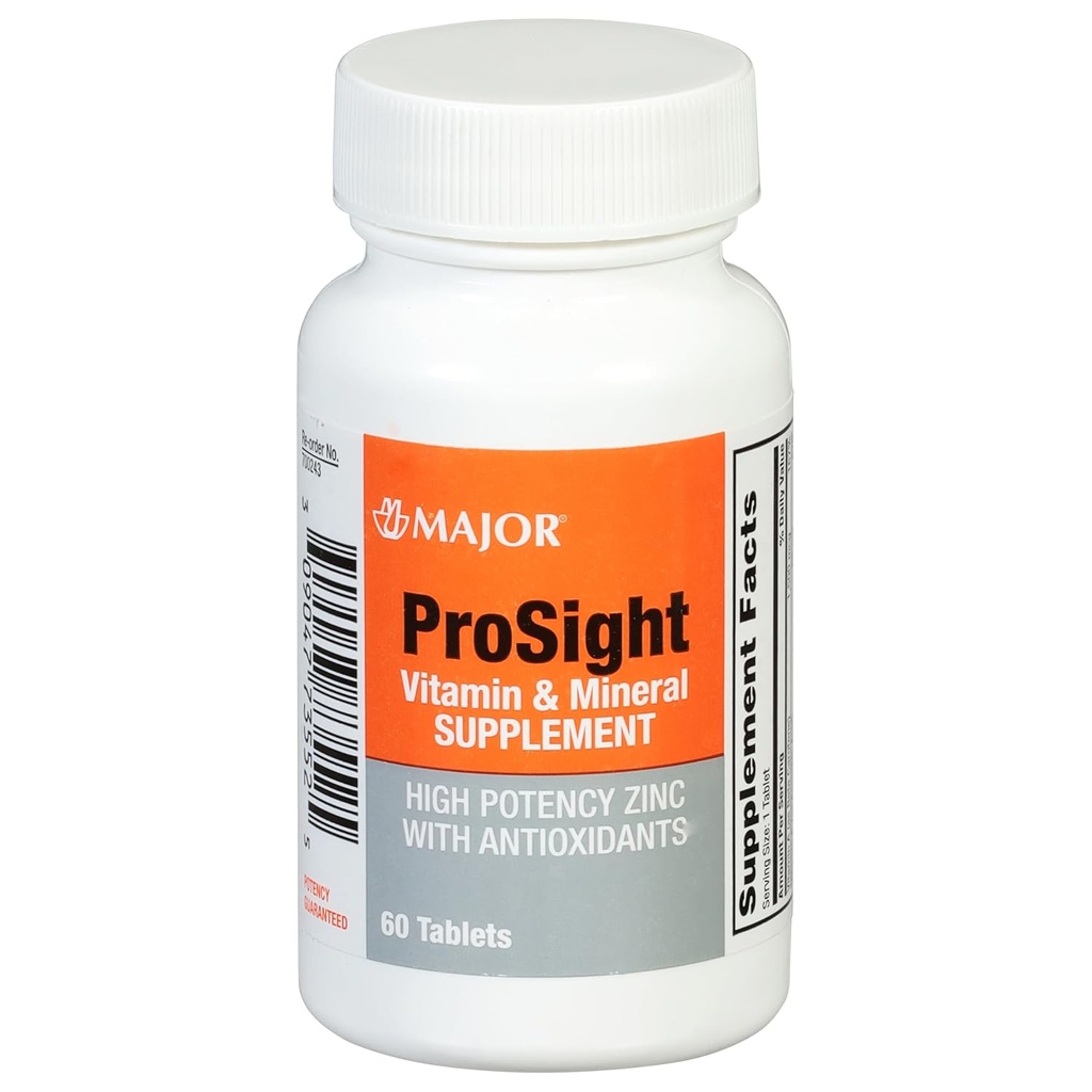 Major ProSight Vitamin and Mineral Supplement - Ψευδάργυρος υψηλής ισχύος με Βιταμίνες - 60 δισκία (1 Συσκευασία)